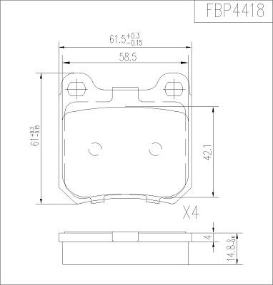 FI.BA FBP4418 - Тормозные колодки, дисковые, комплект www.autospares.lv