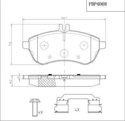 FI.BA FBP4068 - Bremžu uzliku kompl., Disku bremzes autospares.lv