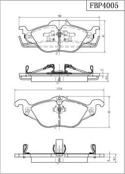 FI.BA FBP4005 - Тормозные колодки, дисковые, комплект www.autospares.lv