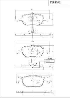 FI.BA FBP4003 - Brake Pad Set, disc brake www.autospares.lv