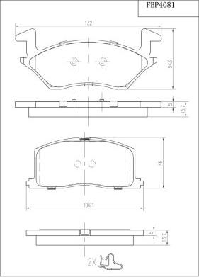 FI.BA FBP4081 - Тормозные колодки, дисковые, комплект www.autospares.lv