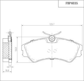 FI.BA FBP4035 - Тормозные колодки, дисковые, комплект www.autospares.lv