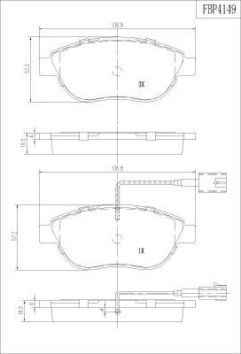 FI.BA FBP4149 - Тормозные колодки, дисковые, комплект www.autospares.lv