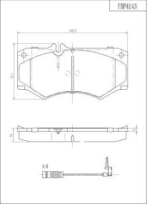 FI.BA FBP4143 - Bremžu uzliku kompl., Disku bremzes www.autospares.lv