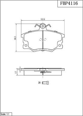 FI.BA FBP4116 - Brake Pad Set, disc brake www.autospares.lv