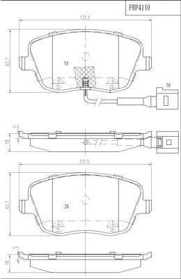 FI.BA FBP4110 - Bremžu uzliku kompl., Disku bremzes autospares.lv