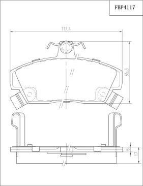 FI.BA FBP4117 - Тормозные колодки, дисковые, комплект www.autospares.lv