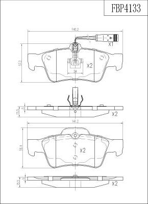 FI.BA FBP4133 - Тормозные колодки, дисковые, комплект www.autospares.lv