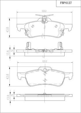 FI.BA FBP4127 - Тормозные колодки, дисковые, комплект www.autospares.lv