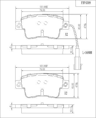 FI.BA FBP4399 - Тормозные колодки, дисковые, комплект www.autospares.lv