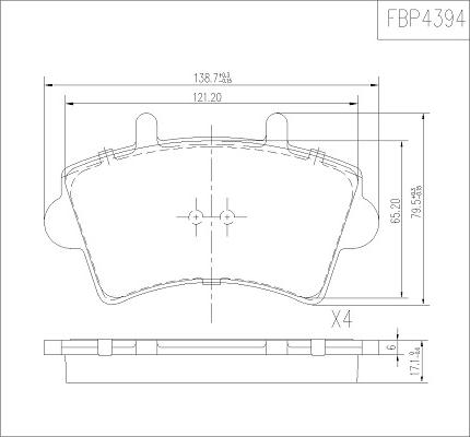 FI.BA FBP4394 - Bremžu uzliku kompl., Disku bremzes autospares.lv