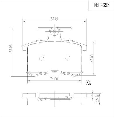 FI.BA FBP4393 - Brake Pad Set, disc brake www.autospares.lv