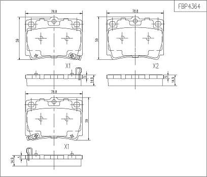 FI.BA FBP4364 - Bremžu uzliku kompl., Disku bremzes www.autospares.lv