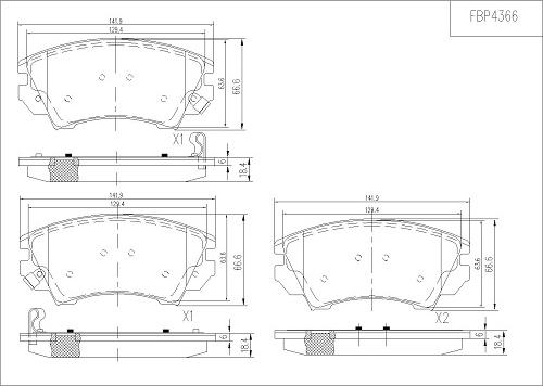 FI.BA FBP4366 - Brake Pad Set, disc brake www.autospares.lv