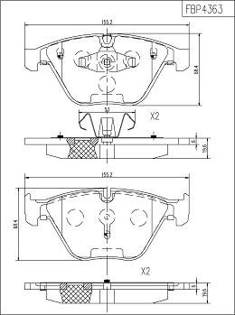 FI.BA FBP4363 - Brake Pad Set, disc brake www.autospares.lv