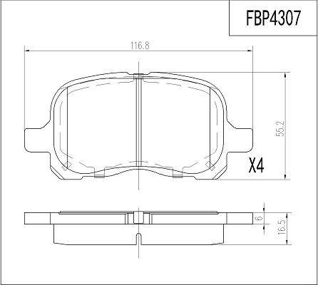 FI.BA FBP4307 - Bremžu uzliku kompl., Disku bremzes autospares.lv