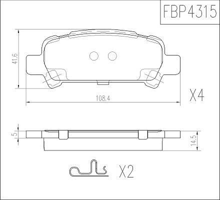 FI.BA FBP4315 - Brake Pad Set, disc brake www.autospares.lv