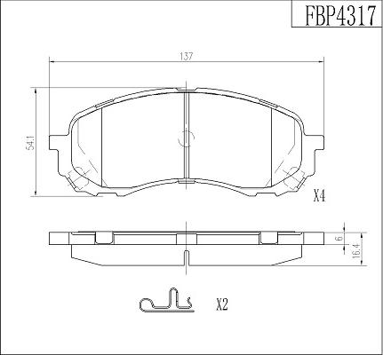 FI.BA FBP4317 - Bremžu uzliku kompl., Disku bremzes autospares.lv