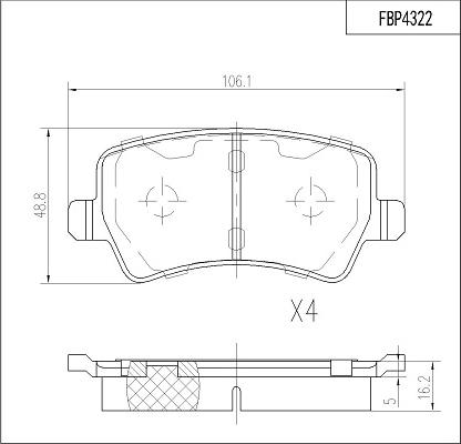 FI.BA FBP4322 - Тормозные колодки, дисковые, комплект www.autospares.lv