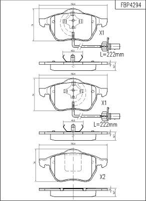 FI.BA FBP4294 - Тормозные колодки, дисковые, комплект www.autospares.lv