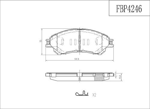 FI.BA FBP4246 - Brake Pad Set, disc brake www.autospares.lv