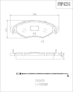 FI.BA FBP4251 - Тормозные колодки, дисковые, комплект www.autospares.lv