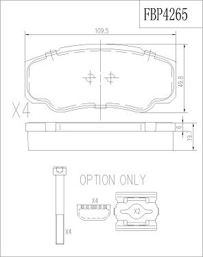 FI.BA FBP4265 - Тормозные колодки, дисковые, комплект www.autospares.lv