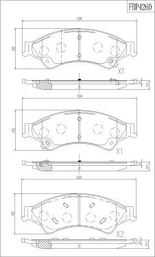 FI.BA FBP4260 - Bremžu uzliku kompl., Disku bremzes autospares.lv