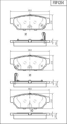 FI.BA FBP4204 - Brake Pad Set, disc brake www.autospares.lv