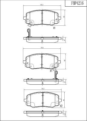 FI.BA FBP4216 - Тормозные колодки, дисковые, комплект www.autospares.lv