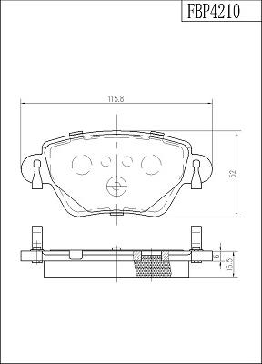 FI.BA FBP4210 - Brake Pad Set, disc brake www.autospares.lv