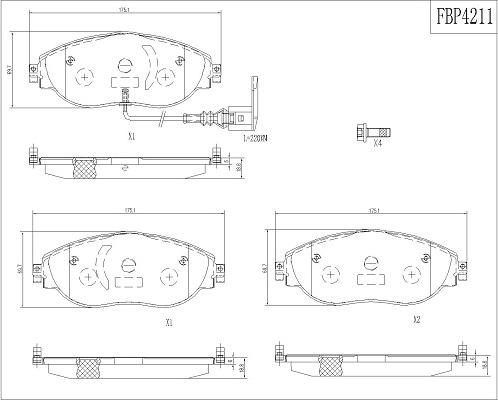 FI.BA FBP4211 - Bremžu uzliku kompl., Disku bremzes www.autospares.lv