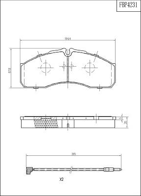 FI.BA FBP4231 - Brake Pad Set, disc brake www.autospares.lv