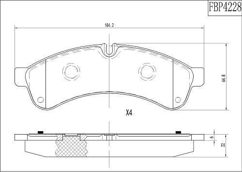 FI.BA FBP4228 - Тормозные колодки, дисковые, комплект www.autospares.lv