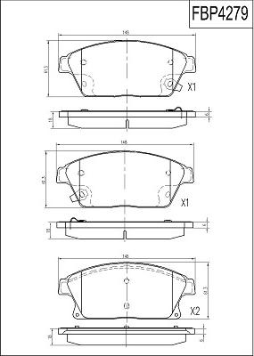 FI.BA FBP4279 - Bremžu uzliku kompl., Disku bremzes autospares.lv