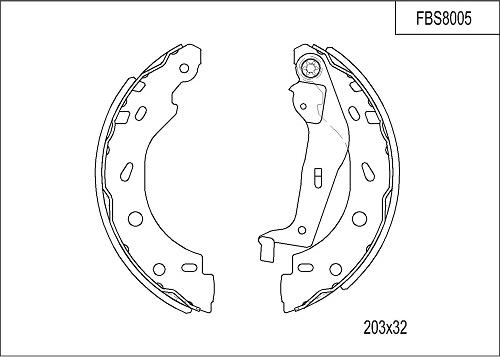 FI.BA FBS8005 - Комплект тормозных колодок, барабанные www.autospares.lv