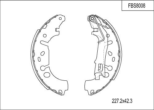 FI.BA FBS8008 - Brake Shoe Set www.autospares.lv