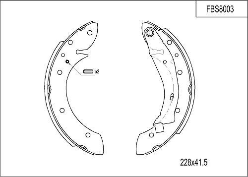 FI.BA FBS8003 - Brake Shoe Set www.autospares.lv