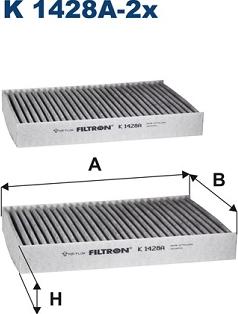 Filtron K 1428A-2x - Filtrs, Salona telpas gaiss www.autospares.lv