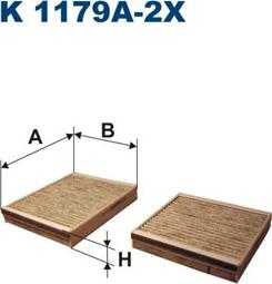 Filtron K1179A-2x - Filtrs, Salona telpas gaiss autospares.lv