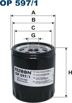 Filtron OP597/1 - Eļļas filtrs autospares.lv