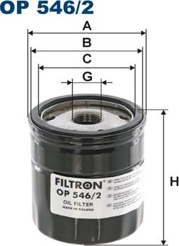 Filtron OP546/2 - Eļļas filtrs www.autospares.lv