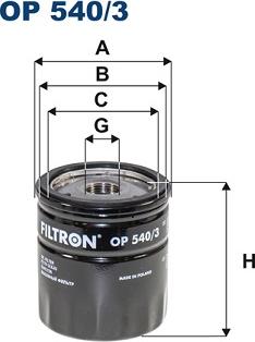 Filtron OP540/3 - Eļļas filtrs autospares.lv