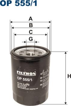 Filtron OP555/1 - Eļļas filtrs www.autospares.lv