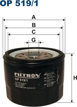 Filtron OP519/1 - Eļļas filtrs www.autospares.lv