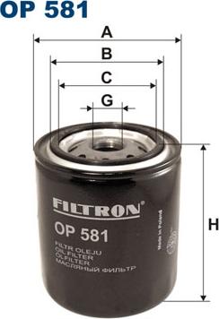 Filtron OP581 - Eļļas filtrs autospares.lv