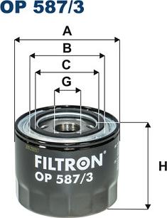 Filtron OP 587/3 - Eļļas filtrs autospares.lv