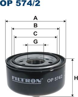 Filtron OP574/2 - Eļļas filtrs autospares.lv