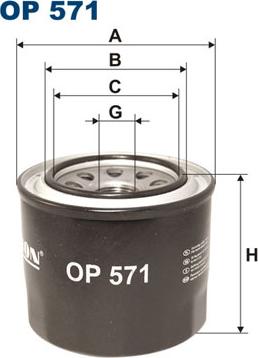 Filtron OP571 - Oil Filter www.autospares.lv