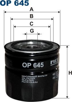 Filtron OP645 - Eļļas filtrs autospares.lv